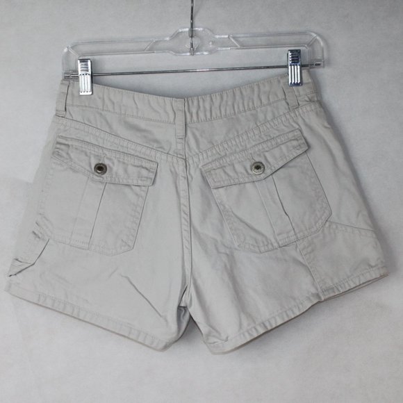 VTG 90s ARIZONA KHAKI CREAM JEAN SHORTS GIRLS SZ 14 REG 100% COTTON MULTI POCKET - Picture 11 of 15